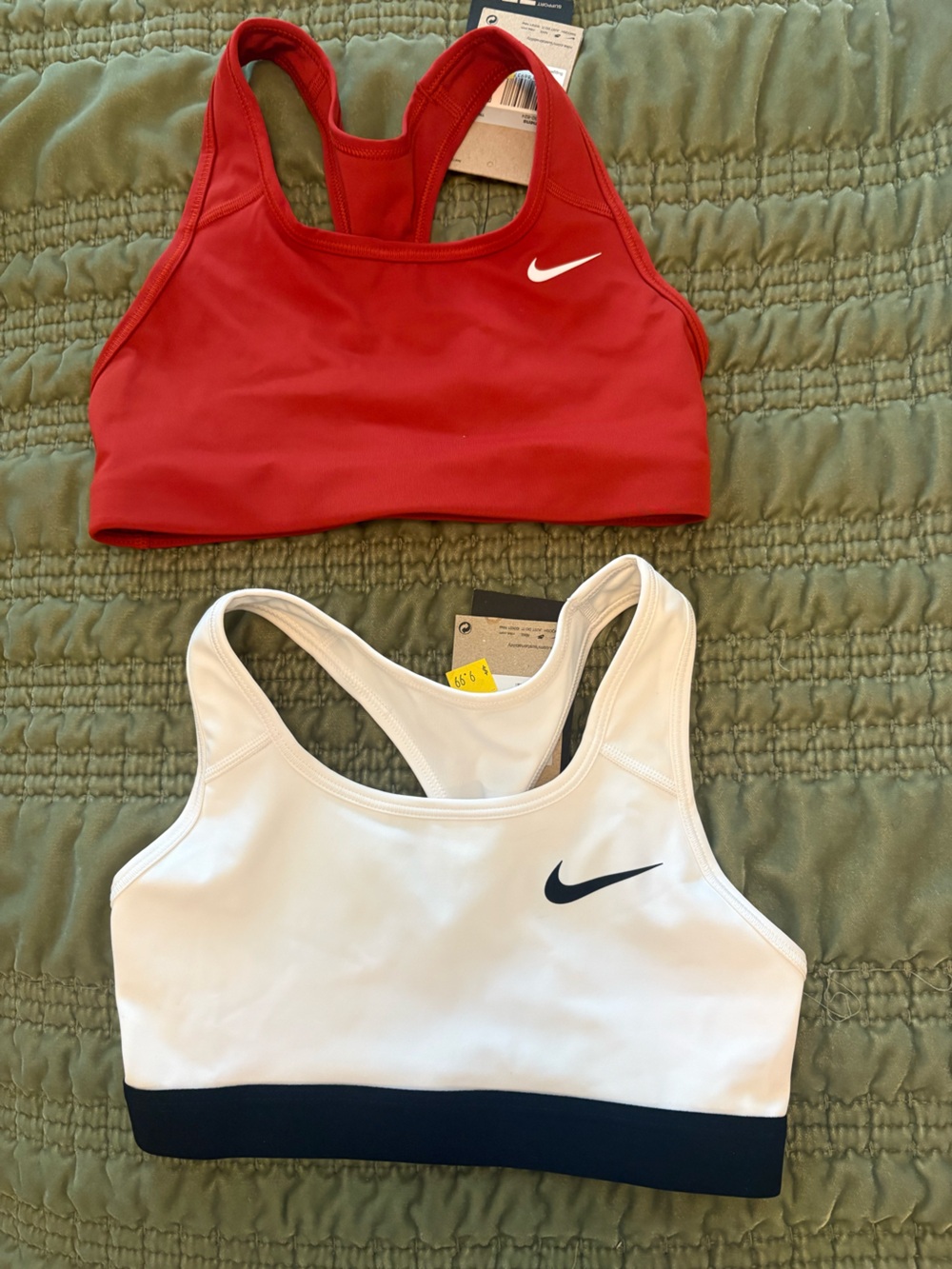 Nike White Racerback Bikini Top with Red Swim Bottom